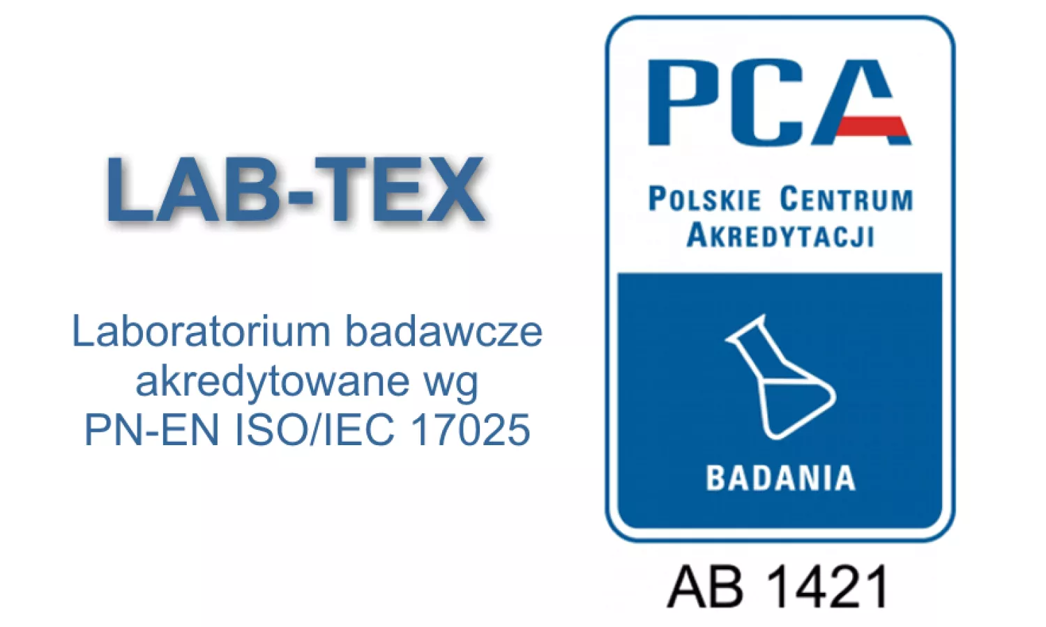 Nazwa i grafika certyfikatu laboratorium LAB-TEX